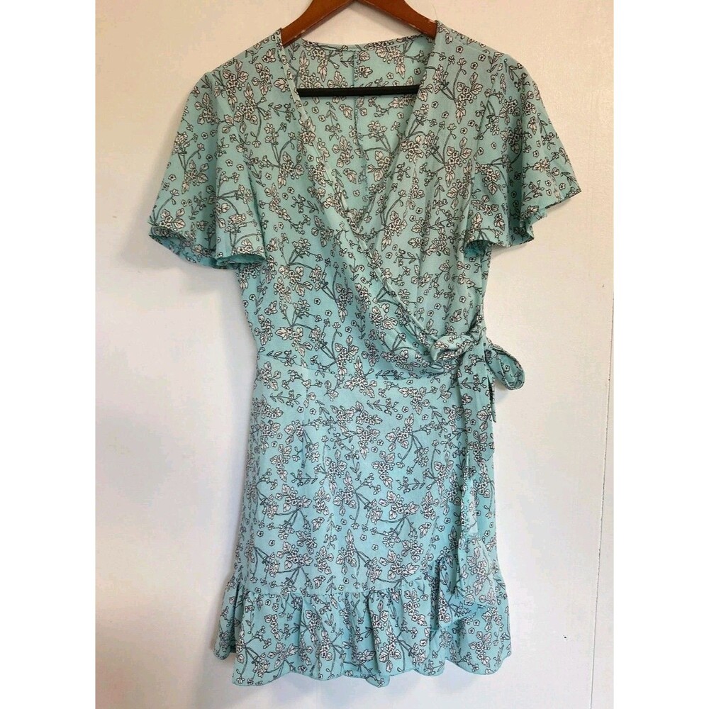 Womens Dress S Floral Faux Wrap Boho Floral Festival Indie Cottagecore Peasant